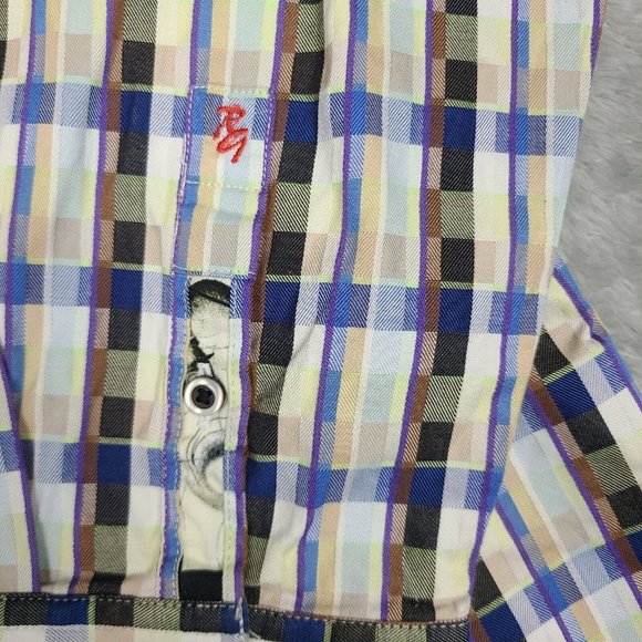 Robert Graham Mens L/S Embroidered Plaid Western Style Shirt Size X-Large‎ - Picture 3 of 12